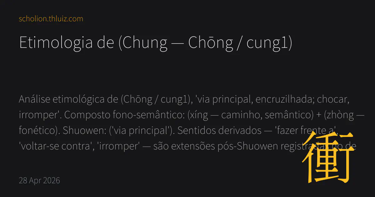 Etimologia de 衝 (Chung — Chōng / cung1) · Scholion