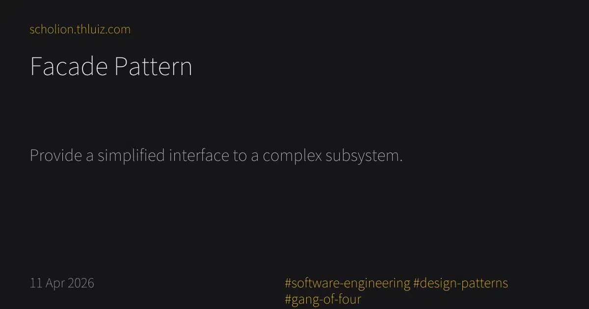 Facade Pattern · Scholion
