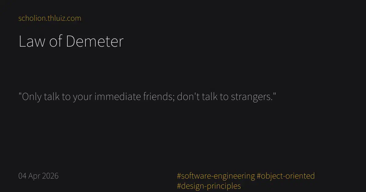 Law of Demeter · Scholion