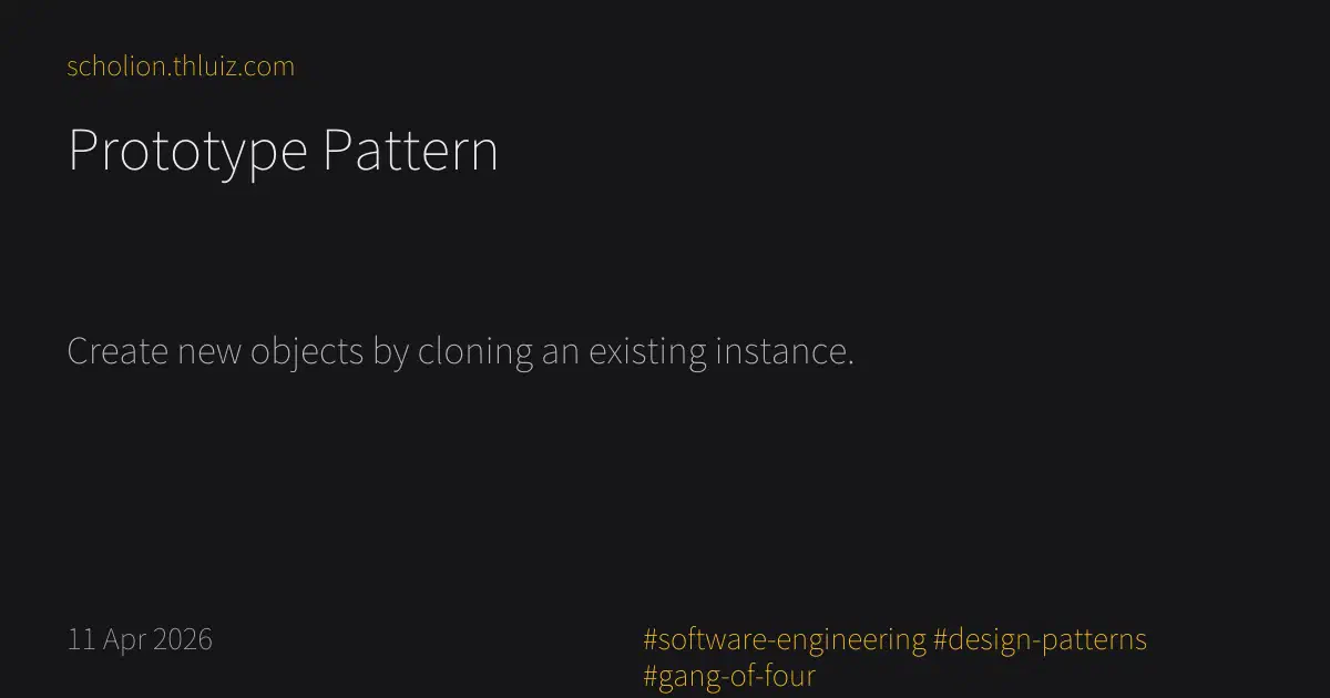 Prototype Pattern · Scholion