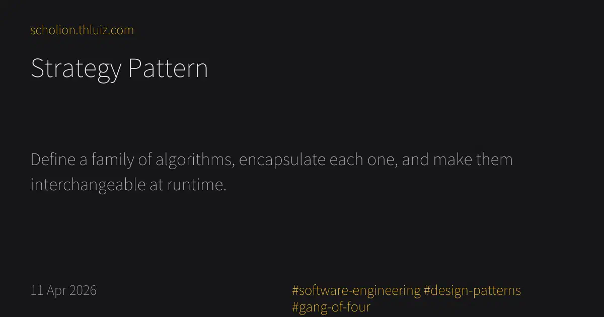 Strategy Pattern · Scholion