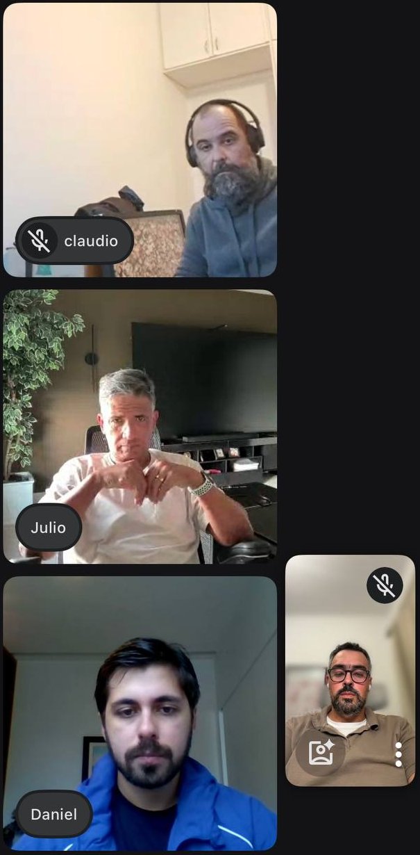 Claudio, Si Fu e Daniel na chamada